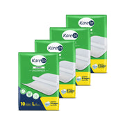 KareIn Classic Underpads, Large 60 x 90 Cm, Superior Absorbency, Leak Proof, Pack of 4, 40 Count