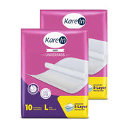 KareIn Easy Underpads, Large 60 X 80 Cm, High Absorbency, Leak Proof, Unisex, Pack of 2, 20 Count