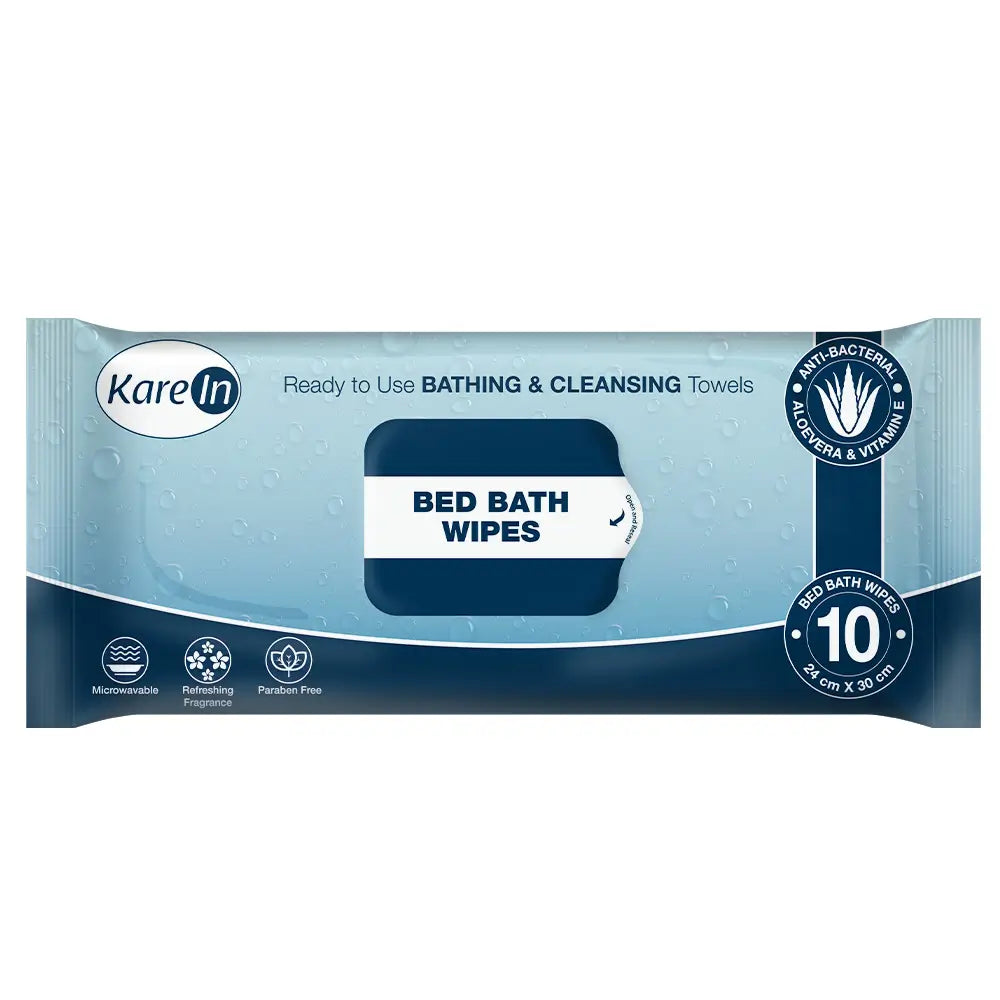 KareIn Bed Bath Wipes, Adult Wet Wipes, Adult Bath Wipes, Anti Bacterial, Ready To Use Cleansing Towels, Refreshing Sponge Bath Towel, For Men & Women, For Men & Women, 30 Wipes, Pack of 3