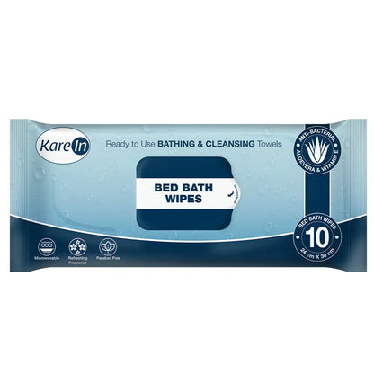 KareIn Bed Bath Wipes, Adult Wet Wipes, Adult Bath Wipes, Anti Bacterial, Ready To Use Cleansing Towels, Refreshing Sponge Bath Towel, For Men & Women, For Men & Women, 30 Wipes, Pack of 3