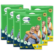 KareIn Classic Adult Diapers, Extra Large, Waist Size127-165 Cm (50"-65"), Tape Style, Unisex, High Absorbency, Leak Proof, Wetness Indicator, Pack of 6, 60 diapers