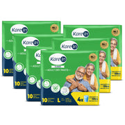 KareIn Classic Adult Diaper Pants, Large 90-120 Cm (35"- 47"), Unisex, Leakproof, Elastic Waist, Wetness, Indicator, Pack of 6, 60 Count