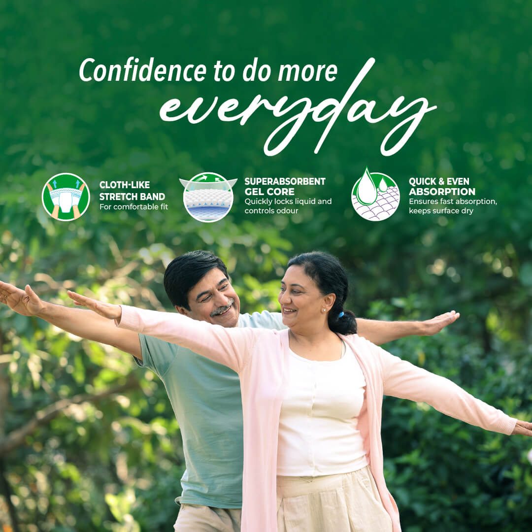 KareIn Classic Adult Diaper Pants, Large 90-120 Cm (35"- 47"), Unisex, Leakproof, Elastic Waist, Wetness, Indicator, 10 Count