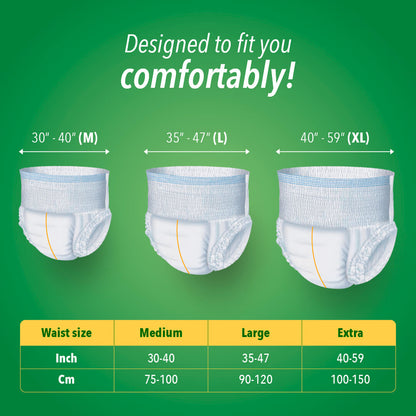 KareIn Classic Adult Diaper Pants, Large 90-120 Cm (35"- 47"), Unisex, Leakproof, Elastic Waist, Wetness, Indicator, 10 Count