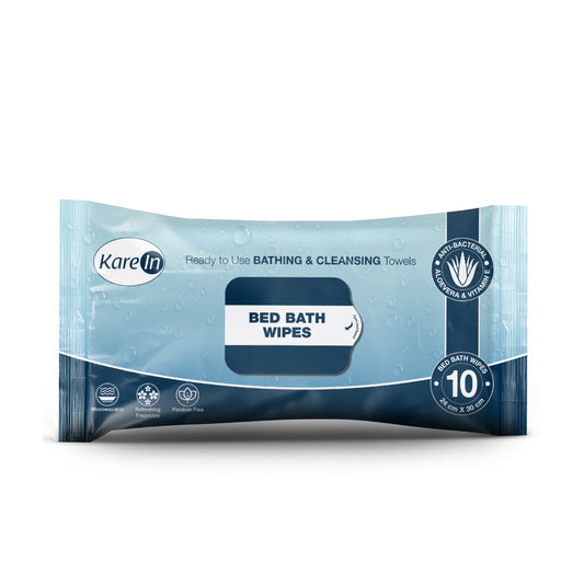 KareIn Bed Bath Wipes, Adult Wet Wipes, Adult Bath Wipes, Anti Bacterial, Ready To Use Cleansing Towels, Refreshing Sponge Bath Towel, For Men & Women, 120 Wipes, Pack of 12