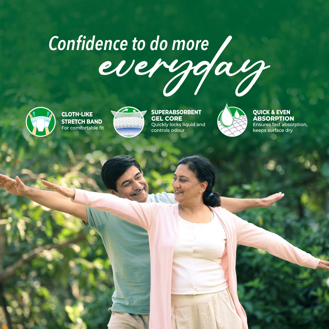 KareIn Classic Adult Diaper Pants, Medium 75 - 100 Cm (30"- 40"), Unisex, Leakproof, Elastic Waist, Wetness, Indicator, Pack of 3, 30 Count