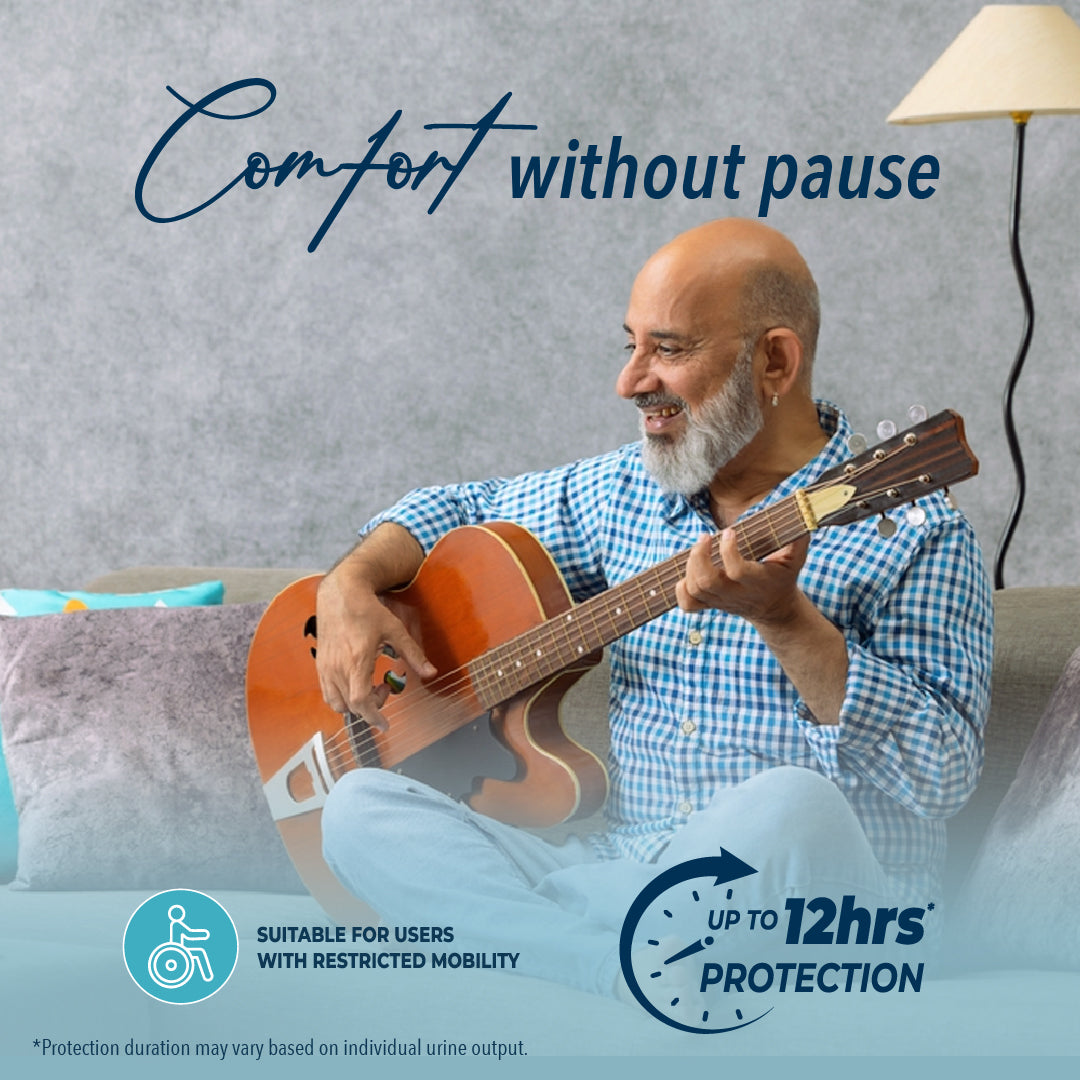 KareIn Premium Adult Diapers, Large, Waist Size 101-139 Cm (40"-55"), Tape Style, Unisex, High Absorbency, Leak Proof, Wetness Indicator, Pack of 6, 60 diapers