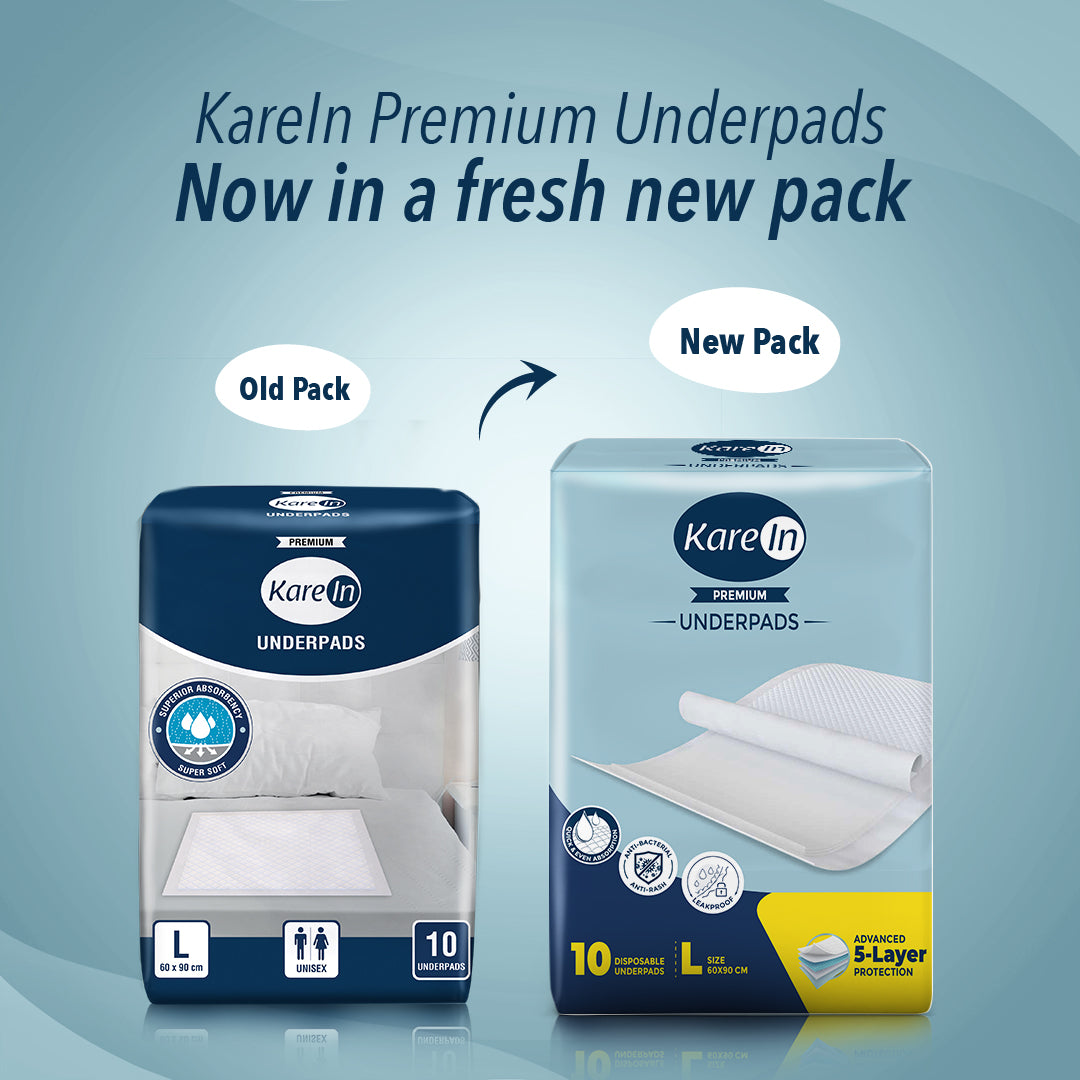KareIn Premium Underpads, Large 60 x 90 Cm, Superior Absorbency, Leak Proof, 10 Count