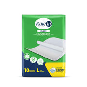 KareIn Classic Underpads, Large 60 x 90 Cm, Superior Absorbency, Leak Proof, 10 Count
