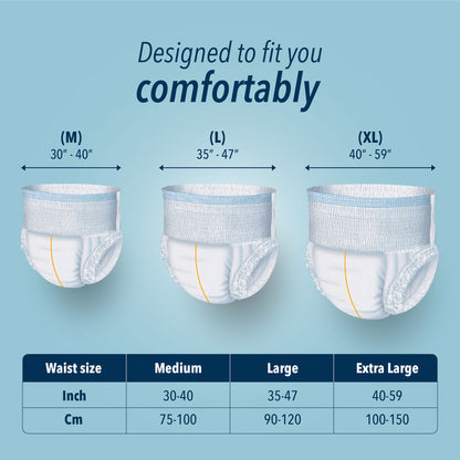 KareIn Premium Adult Diaper Pants, Extra Large 100 - 150 Cm (40"- 59"), Unisex, Leakproof, Elastic Waist, Wetness Indicator, 10 Count